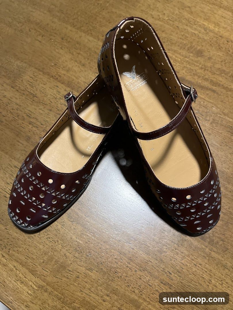 Maroon Mary Jane Shoes
