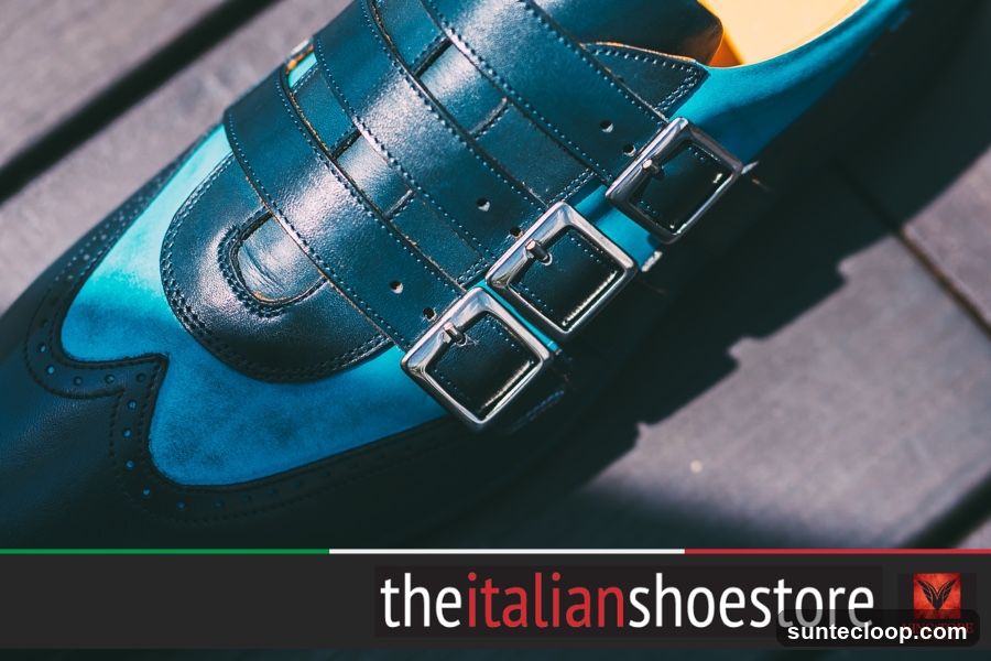 Blue Monk Strap Shoe