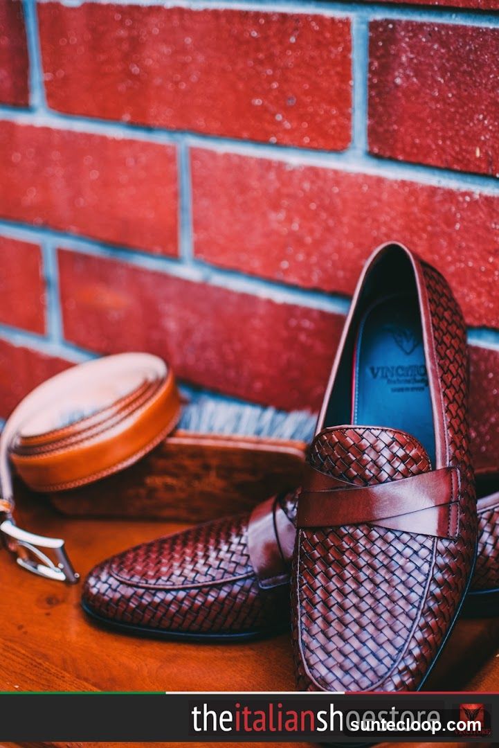 Woven Leather Loafers and Belt