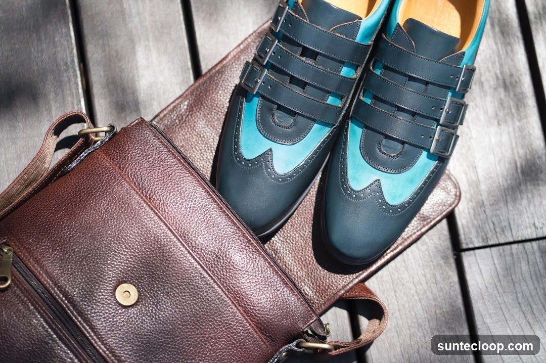 Stylish Leather Shoes and Bag