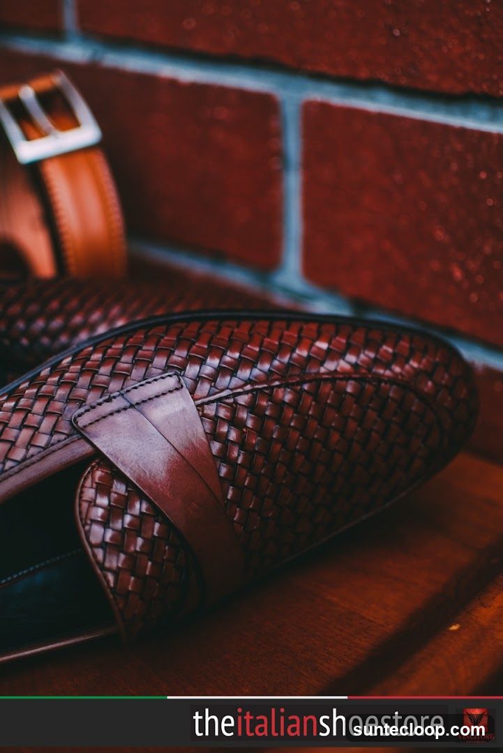 Woven Leather Loafers and Belt