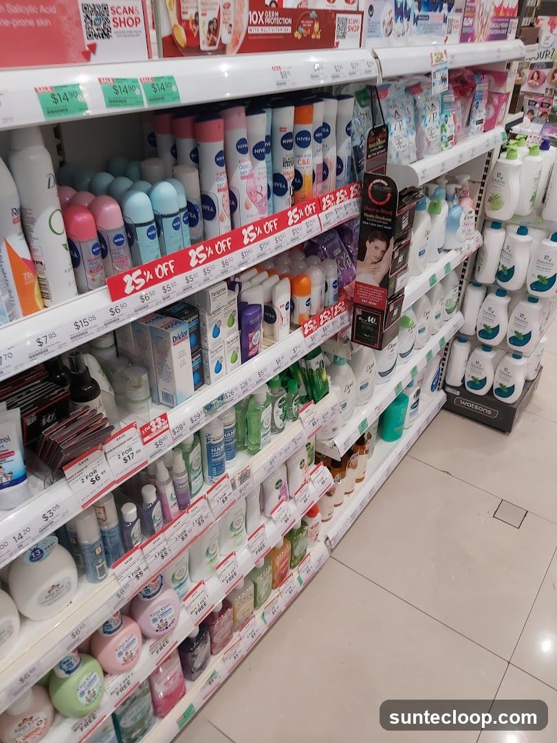 Health and Beauty Products on Shelves