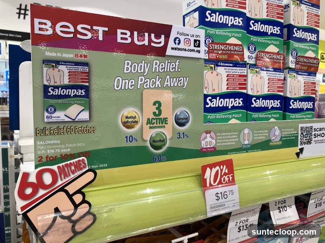 Salonpas Pain Relieving Patch Display