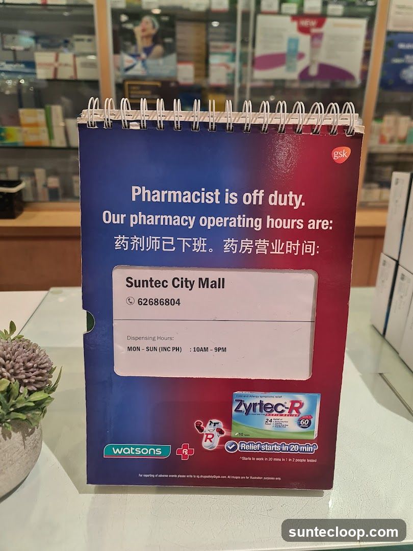Pharmacy Operating Hours Sign