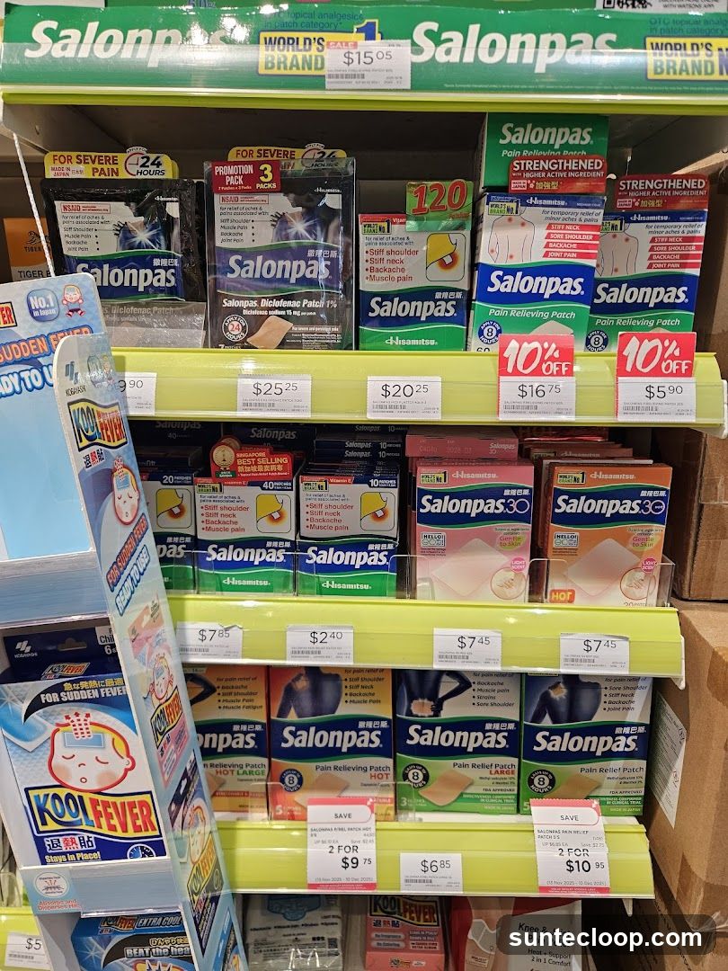 Salonpas Pain Relief Patches and KoolFever Cooling Patches