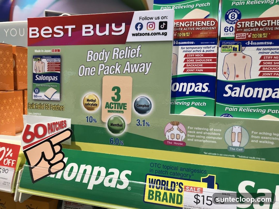 Salonpas Pain Relieving Patches Display