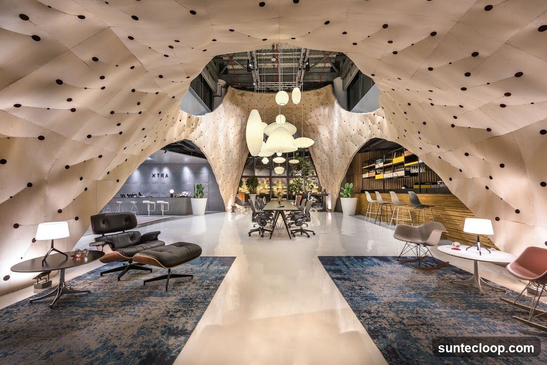 Modern Office Interior with Unique Architecture