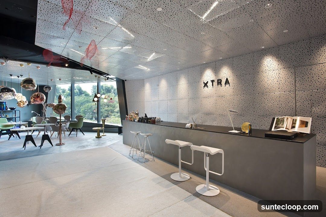 Modern Showroom with Bar Area