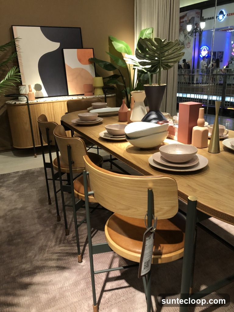 Dining Table Setting with Modern Decor