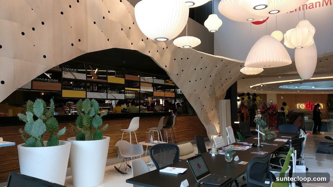Modern Office Space with Bar Area