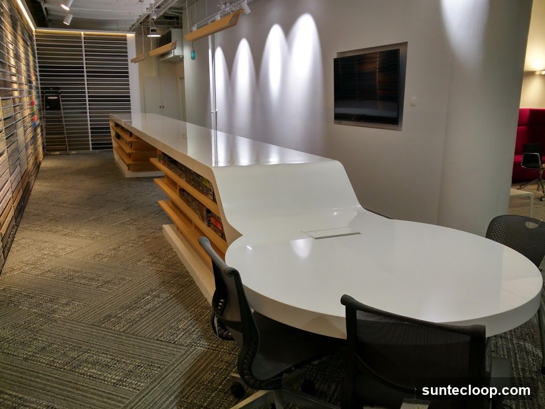 Modern Office Interior with Curved Desk