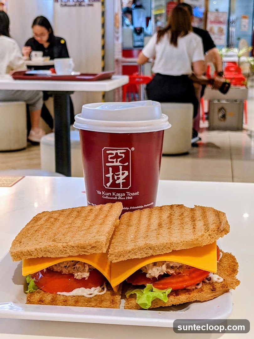 Ya Kun Kaya Toast Sandwich and Coffee