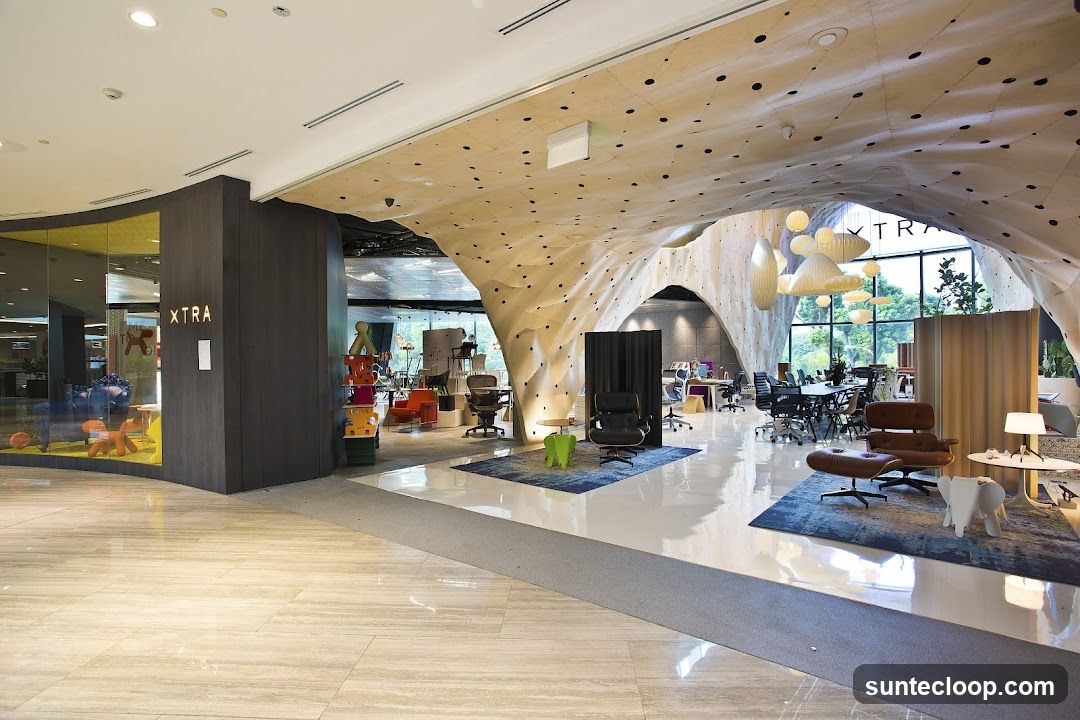 Modern Office Interior with Unique Architecture