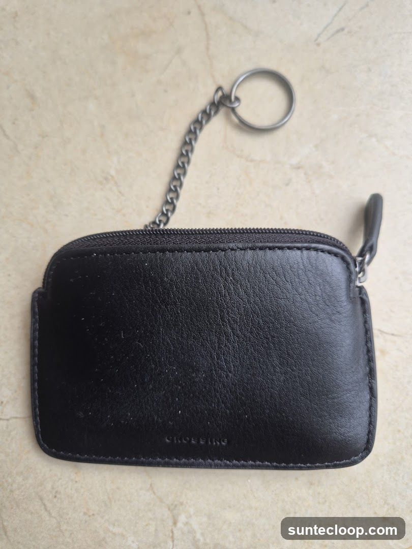 Black Coin Purse with Keychain