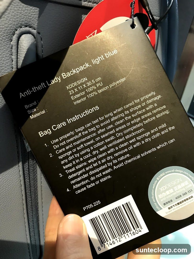 Anti-theft Lady Backpack Tag