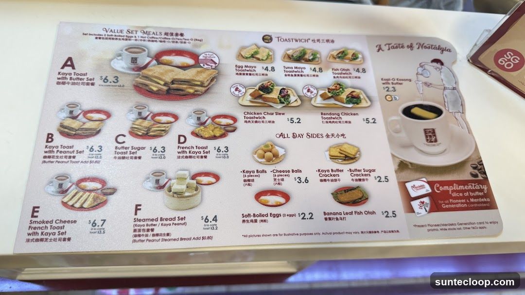 Value Set Meals & Toastwich Menu