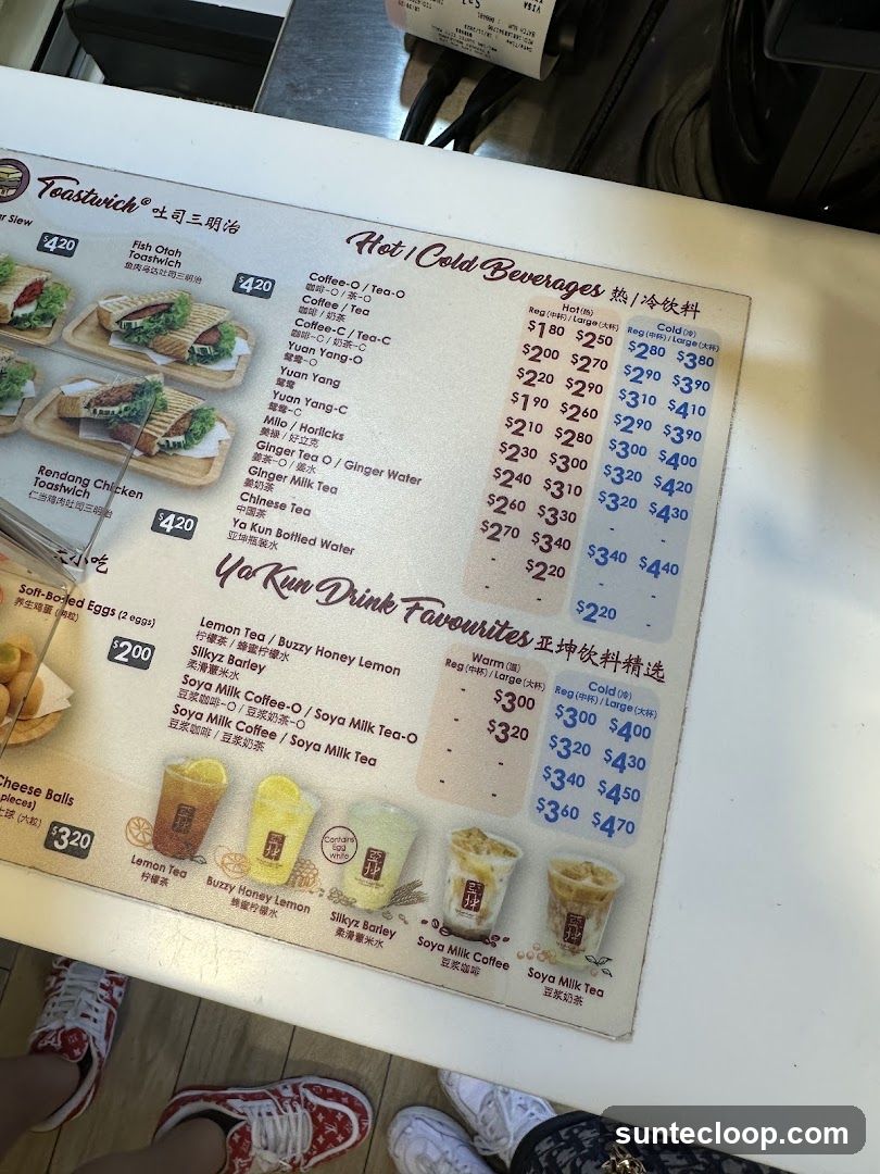 Toastwich Menu