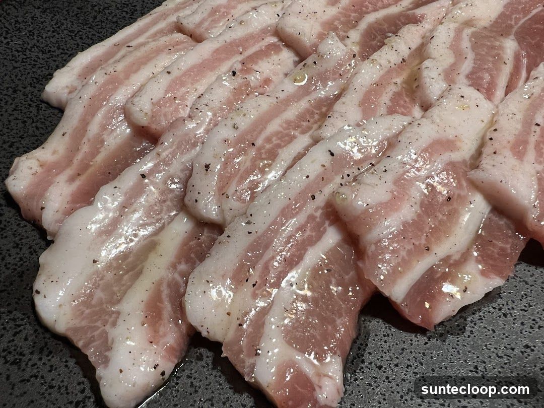 Raw Pork Belly Slices