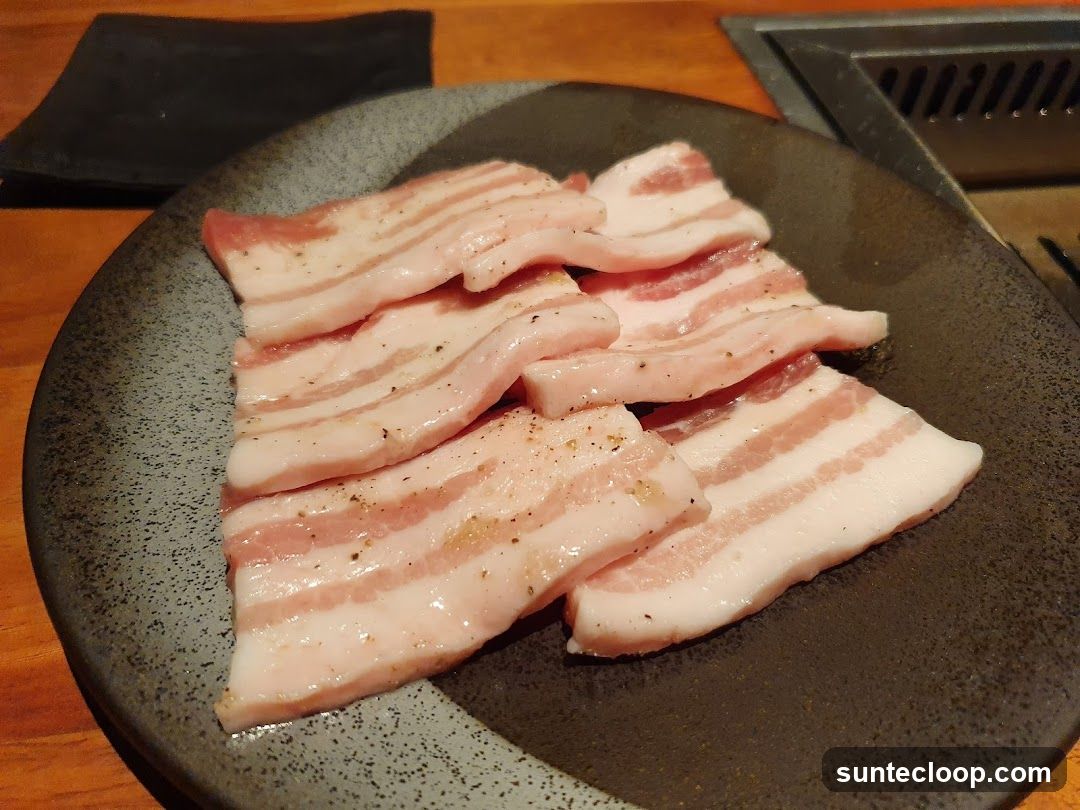 Raw Pork Belly Slices