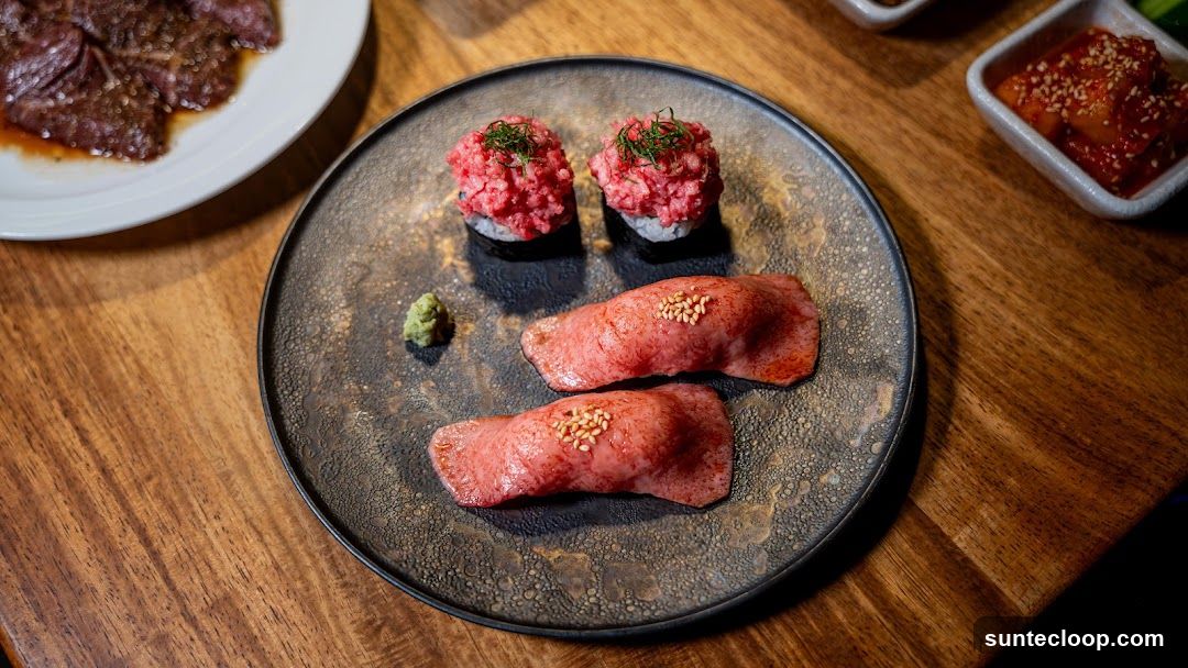 Tuna and Beef Nigiri