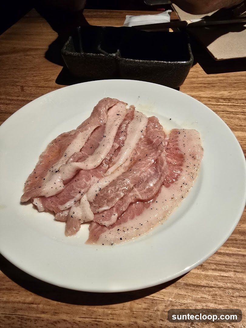 Raw Pork Belly Slices