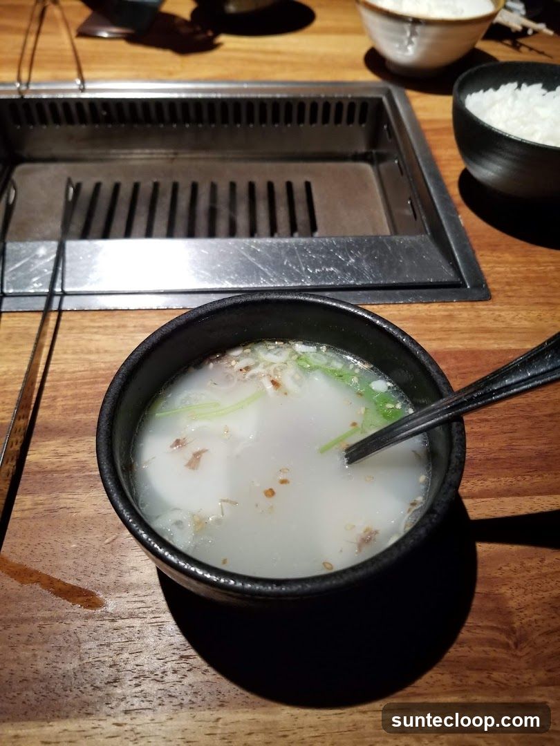 Soup and Rice at a Grill Restaurant