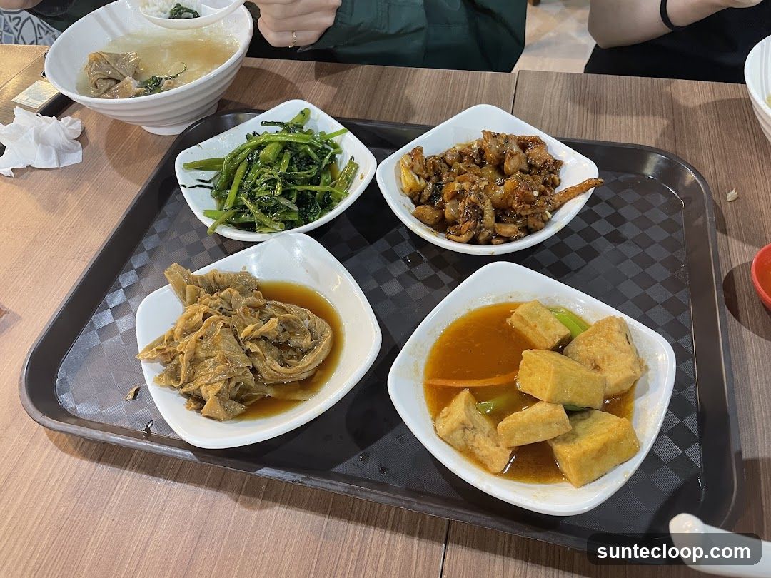 Food Tray with Various Dishes