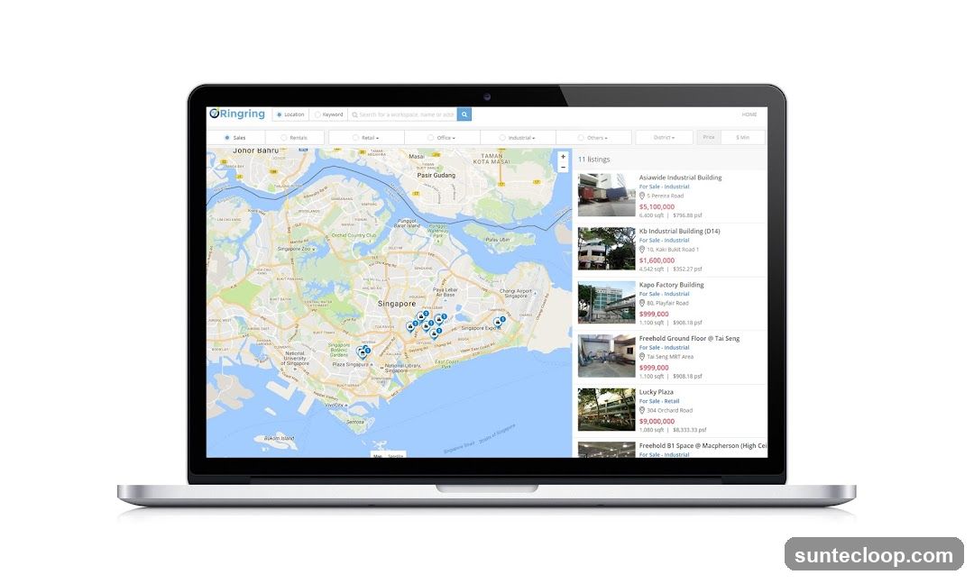 Real Estate Listings on a Laptop