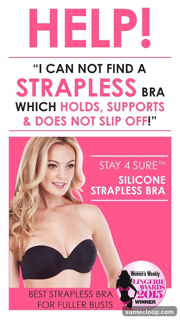 Advertisement for Stay 4 Sure Strapless Bra