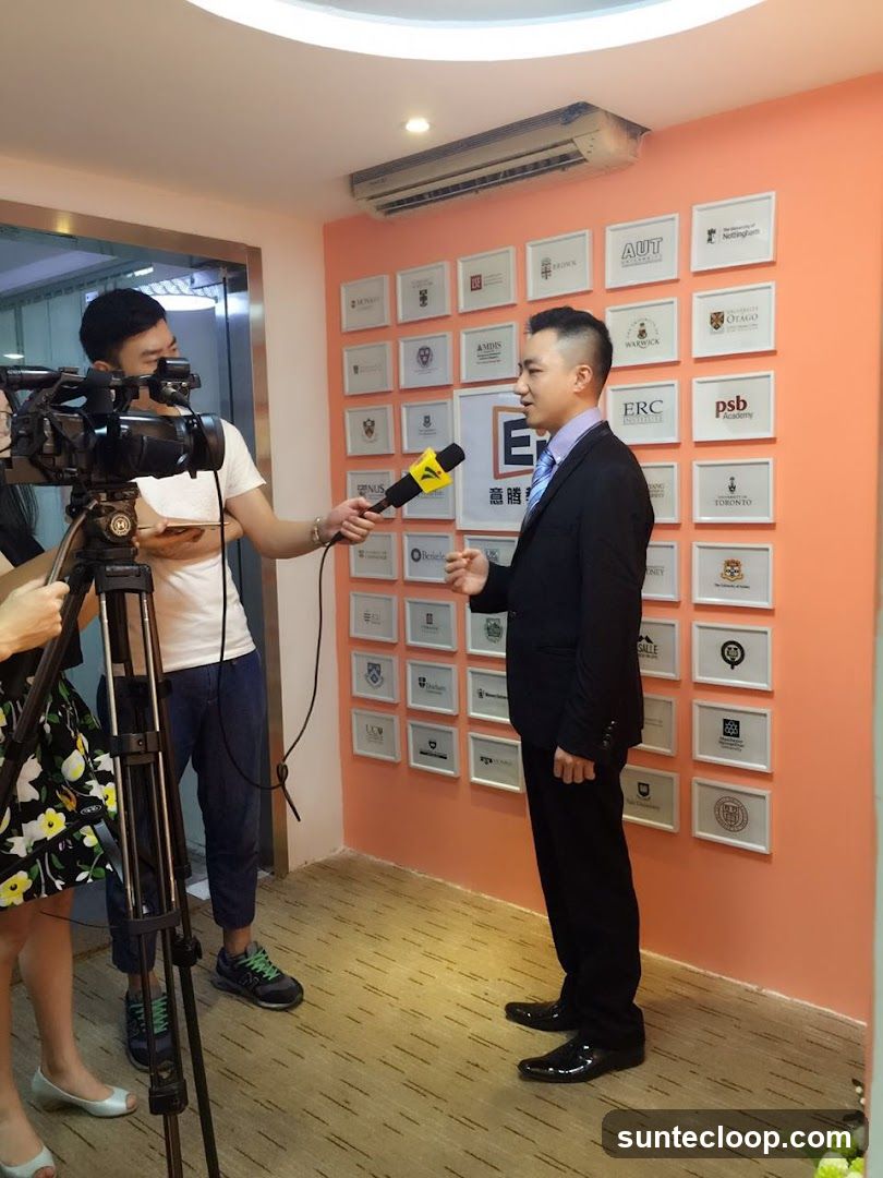 Interview with a man in a suit