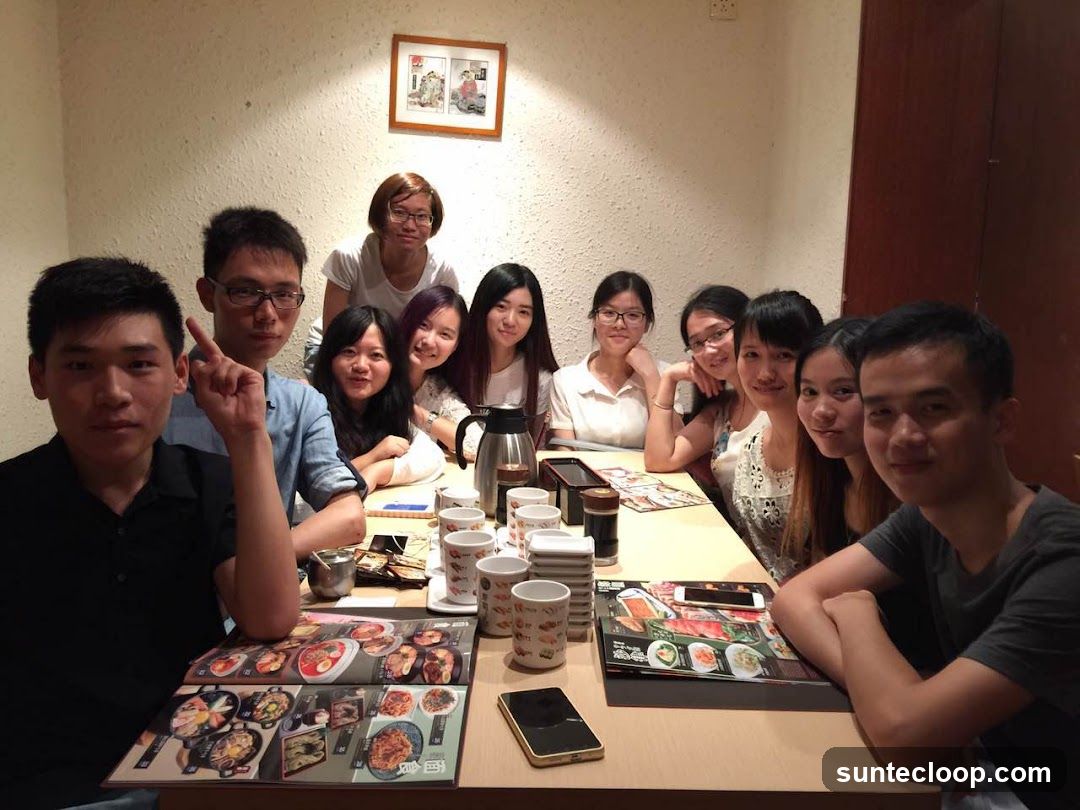 Group of people at a table with menus