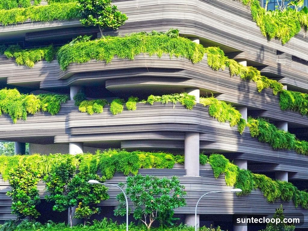 Modern Building with Vertical Gardens