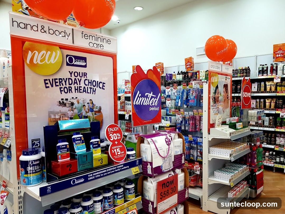 Health and beauty products display
