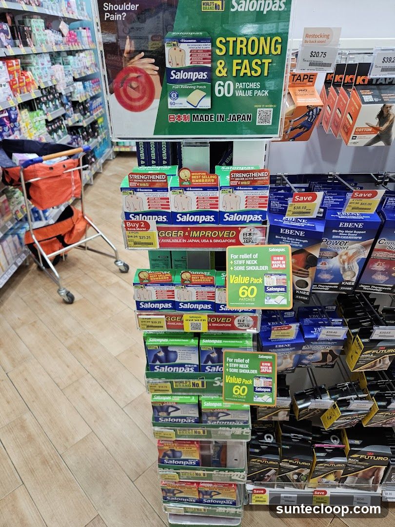 Salonpas Pain Relief Patches Display