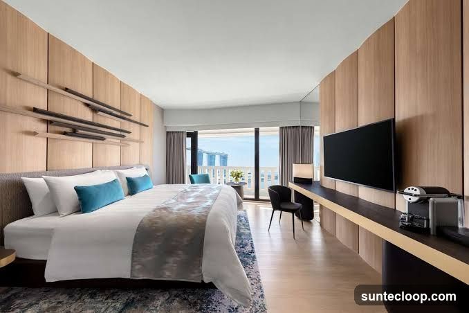 Modern Hotel Room with City View