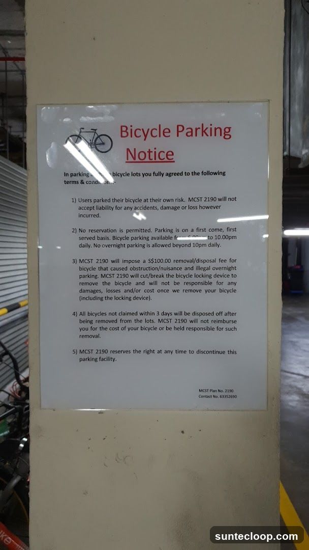 Bicycle Parking Notice