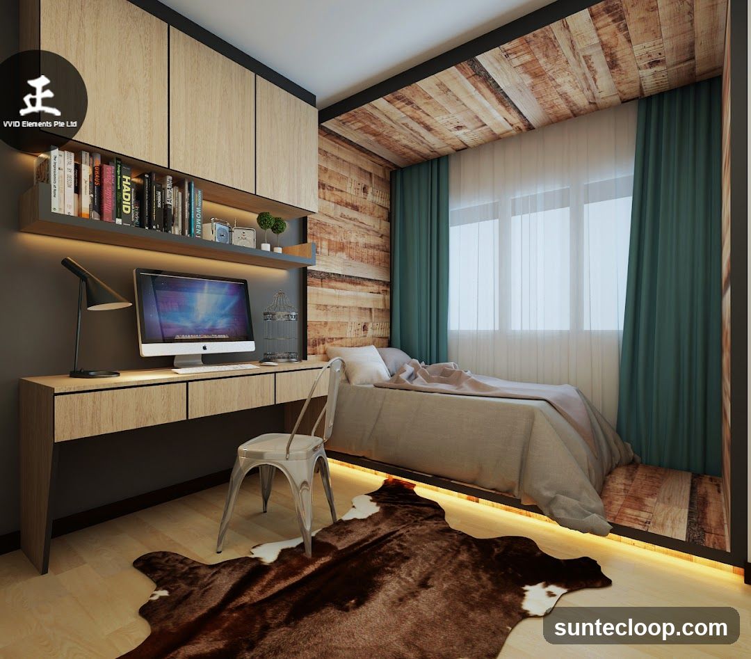 Modern Bedroom with Study Area
