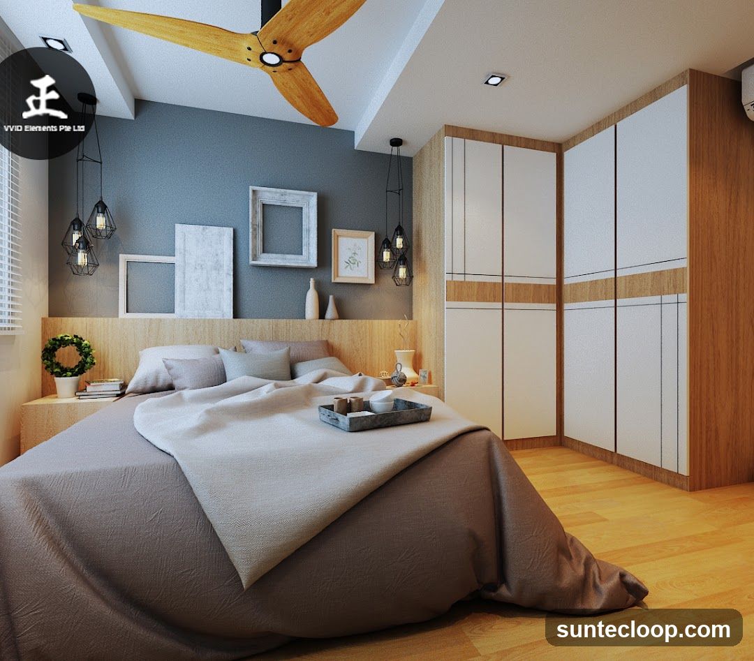 Modern Bedroom with Built-in Wardrobes