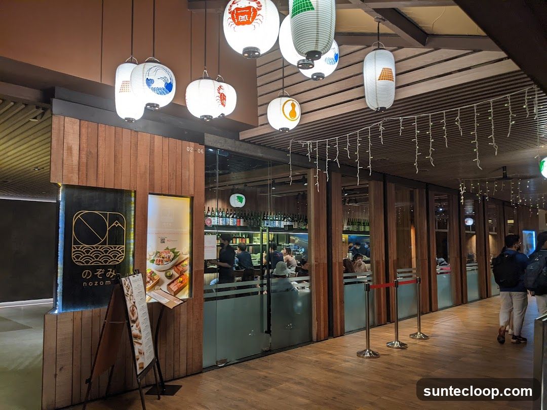 Japanese Restaurant Interior with Lanterns