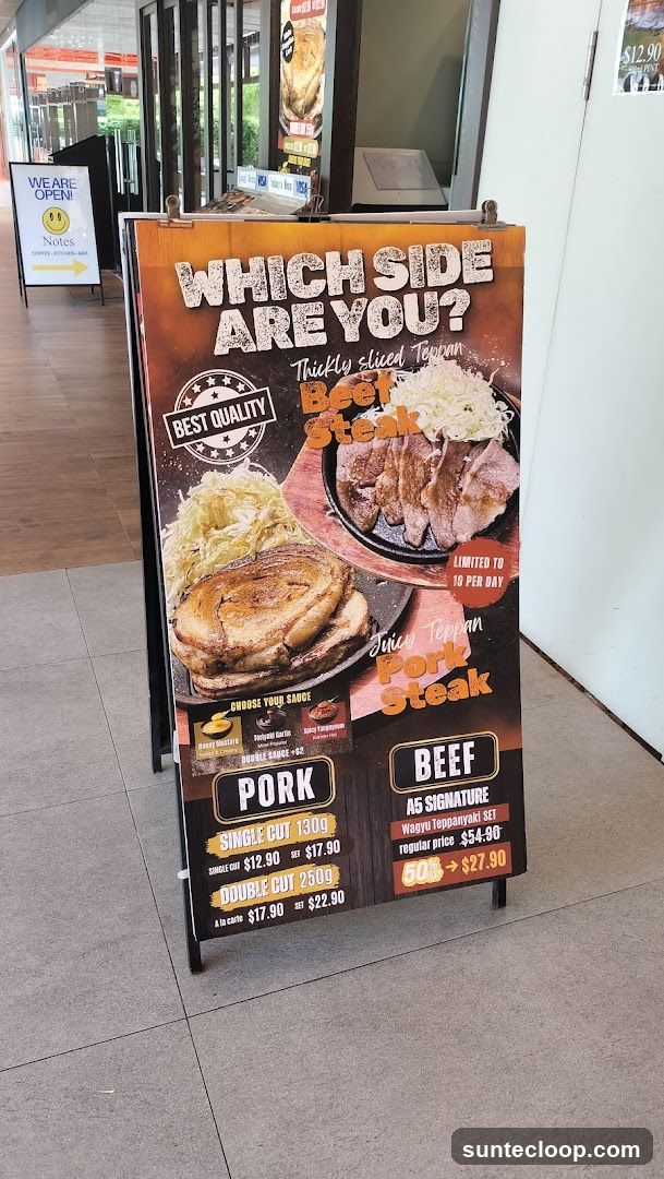 Teppan Steak Menu