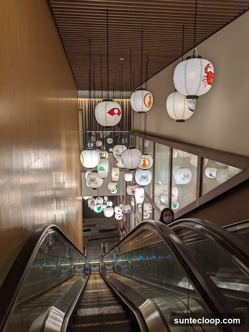 Escalator with Japanese Lanterns