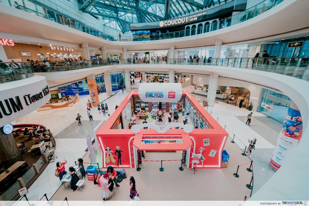 MINISO One Piece pop-up aerial view at Suntec City L1 Atrium Tower 1 and 2
