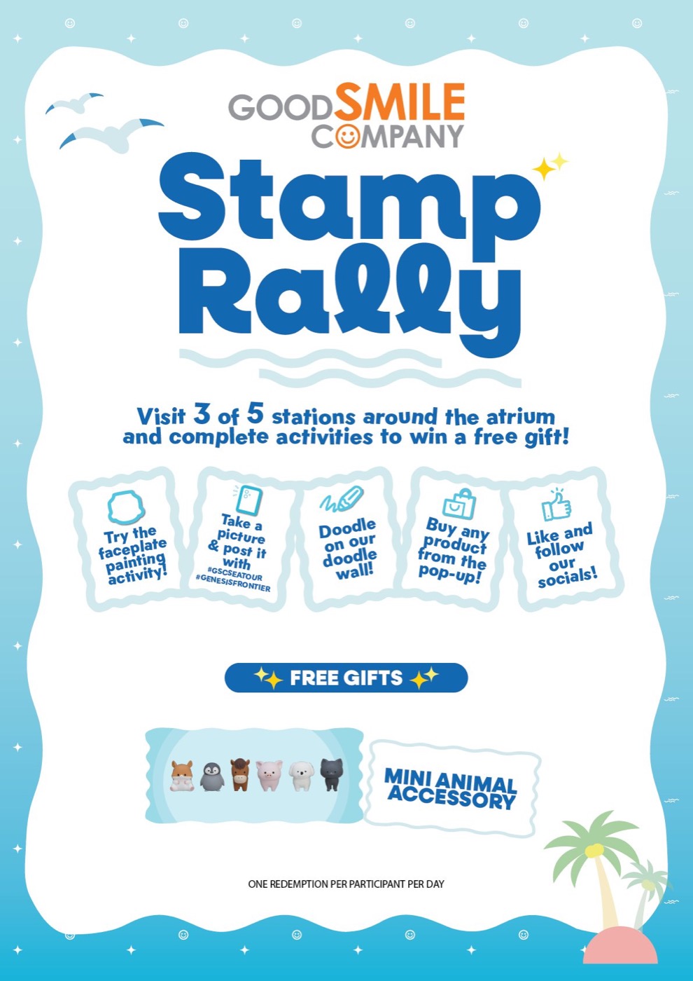 Nendoroid SEA Tour stamp rally stations at Suntec City Mall Level 1 Atrium