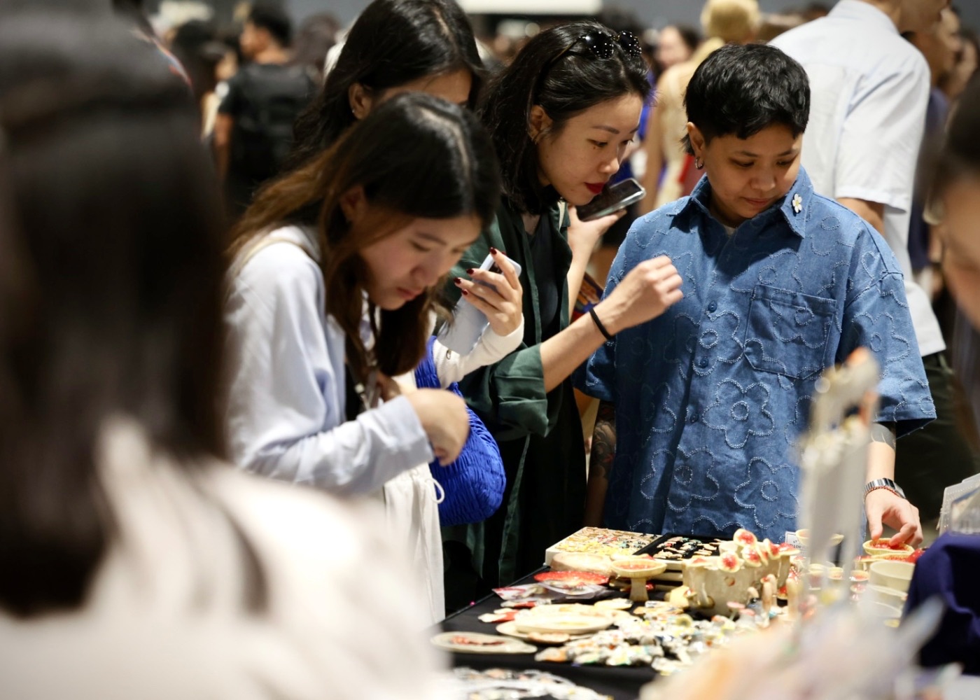 Handmade accessories tables at Public Garden in Suntec Convention Centre
